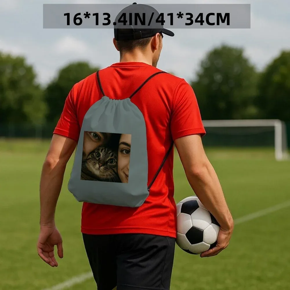 sac à dos personnalisé avec cordon de serrage, avec photo personnalisée, pour voyage, sac d'entraînement sportif, cadeaux commémoratifs, conçu pour les amateurs de fitness, 1 pièce