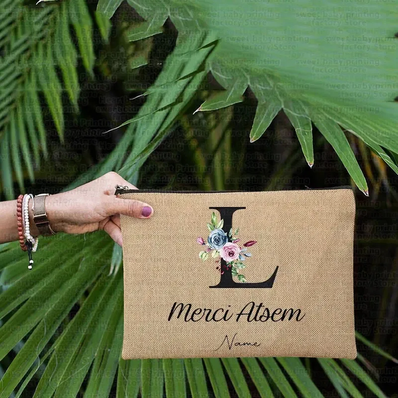 sac à cosmétiques personnalisé cadeau maitresse école, sac de rangement pour enseignant, cadeau enseignant, fin d'année, merci atsem