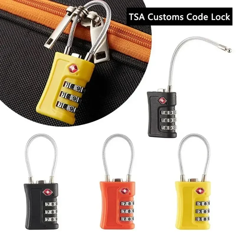 serrure tsa à 3 chiffres personnalisable en alliage de zinc, avec mot de passe numérique modifiable, antivol, portable, pour bagages et valises, idéale pour les voyages en avion.