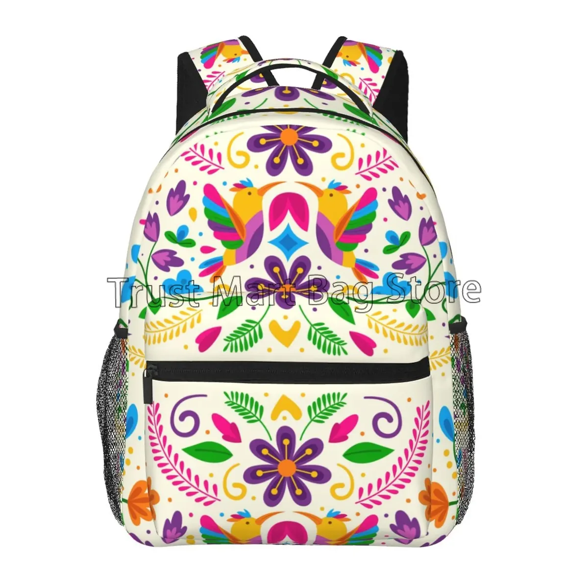 sacs à dos à fleurs mexicaines, motif ethnique, personnalisés, légers, décontractés, pour ordinateur portable, randonnée, salle de sport, voyage, sac à dos pour femmes