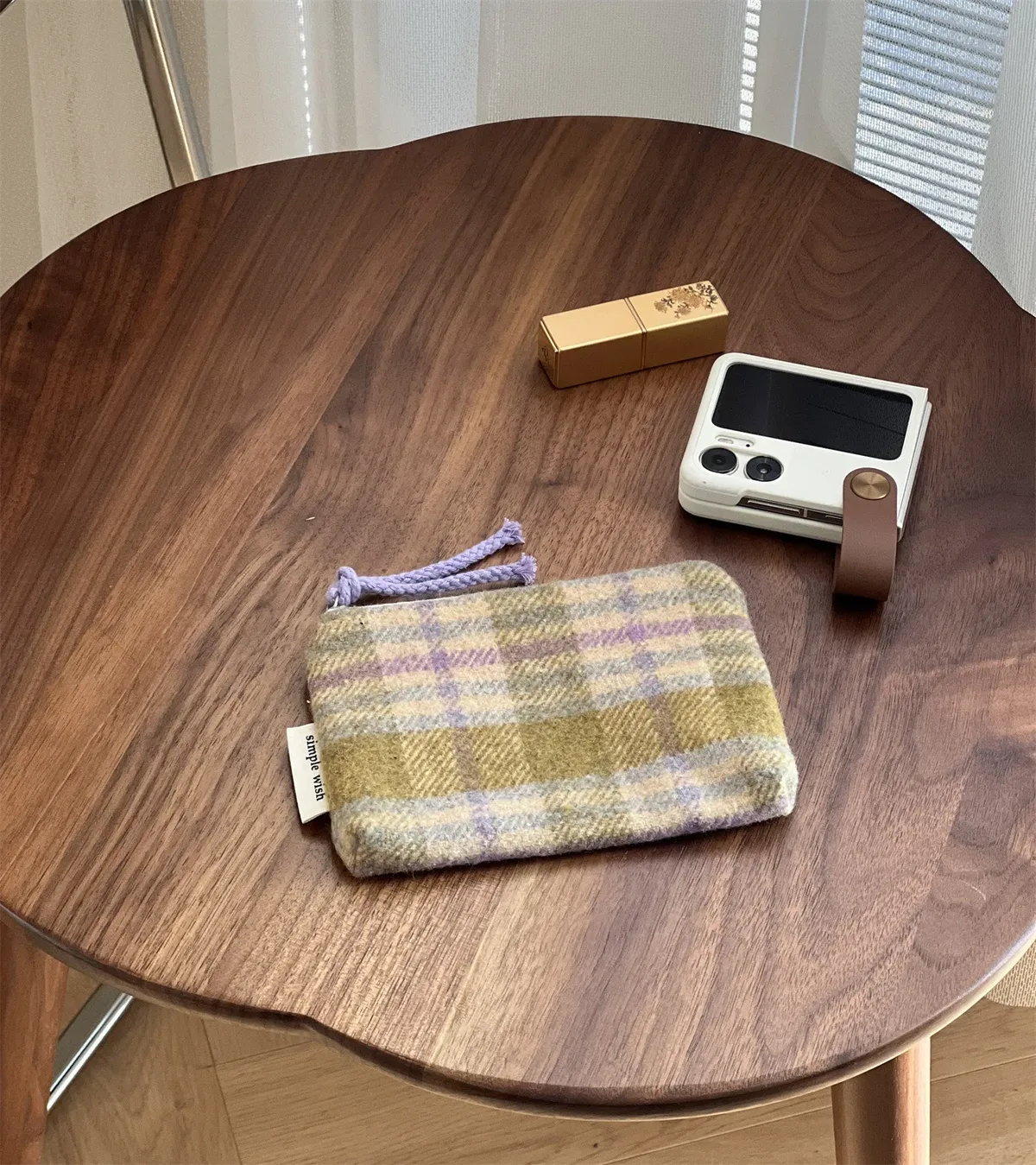mini trousse à cosmétiques rétro à carreaux et rayures, organiseur de maquillage, pochette élégante, sac de rangement polyvalent pour femme, hiver