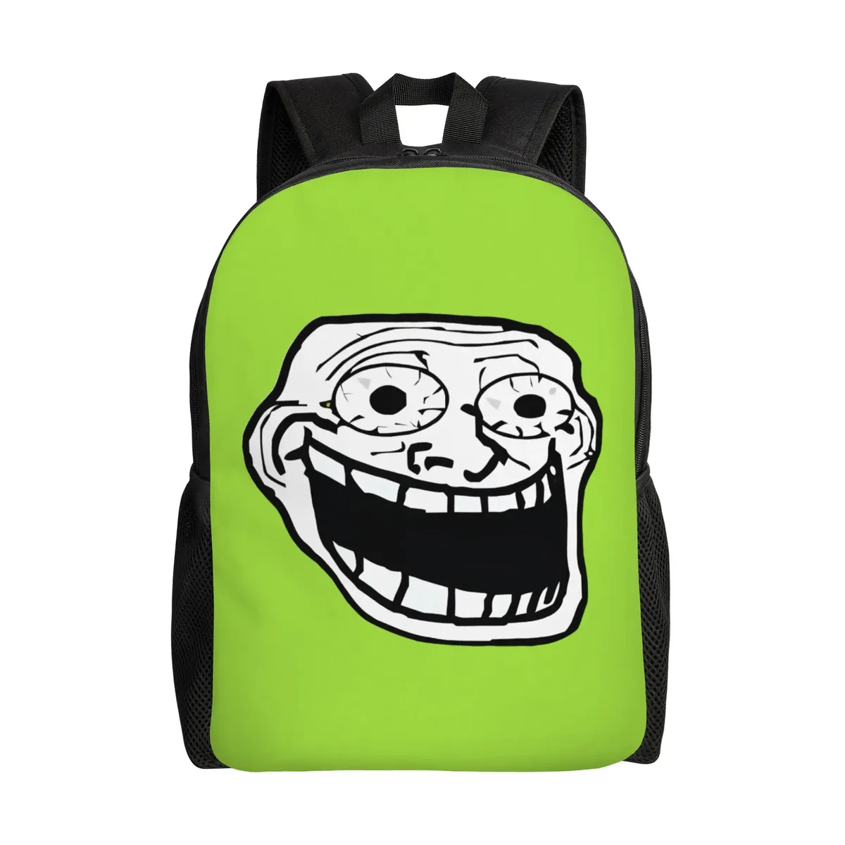 sac à dos personnalisé trollface amusant pour ordinateur portable, sac à dos basique pour femmes et hommes, sac à dos pour l'école, le collège, l'université, sac de dessin animé