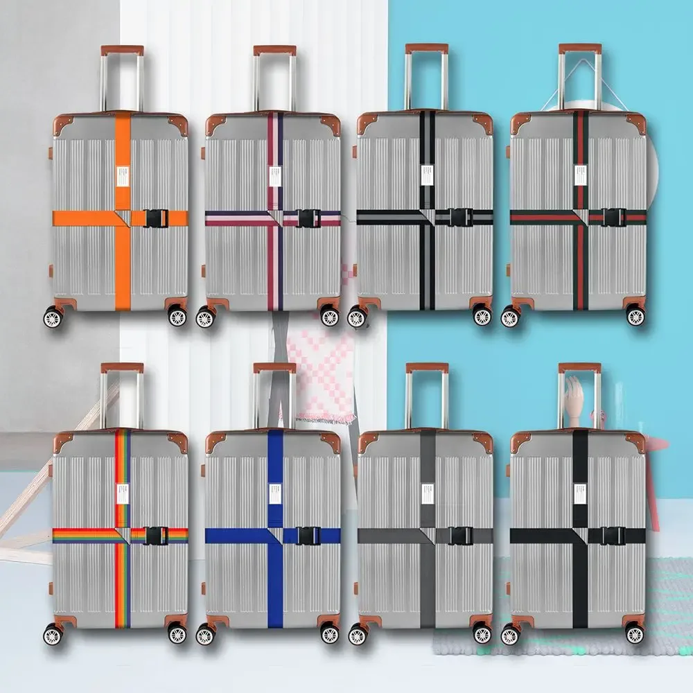 Sangles de valise arc-en-ciel avec étiquette nominative, accessoires de voyage, sangles de bagage, sangles de fixation pour valises