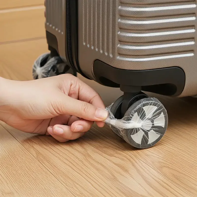 housses de roues de bagages jetables, 50/80 pièces, protections de valises, accessoires de voyage universels pour valises à roulettes