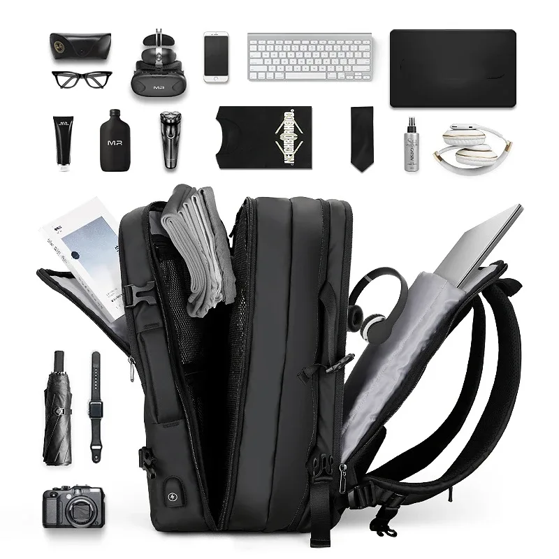 mark ryden-sac à dos pour ordinateur portable 17 pouces pour homme, chargeur usb, multicouche, sac de voyage pour homme d'affaires, antivol
