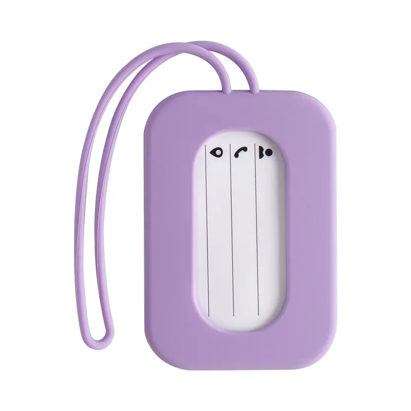 étiquettes de bagage de voyage en silicone, porte-nom et porte-carte d'identité, étiquette de valise de couleur unie, étiquette de bagage d'embarquement, accessoires de voyage