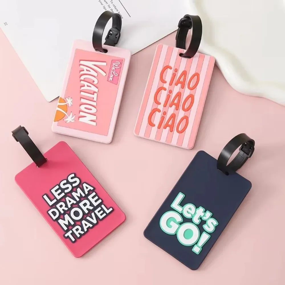 étiquette de bagage créative en silicone, style lettre, étiquette de sac durable, étanche, légère, pour adresse de nom
