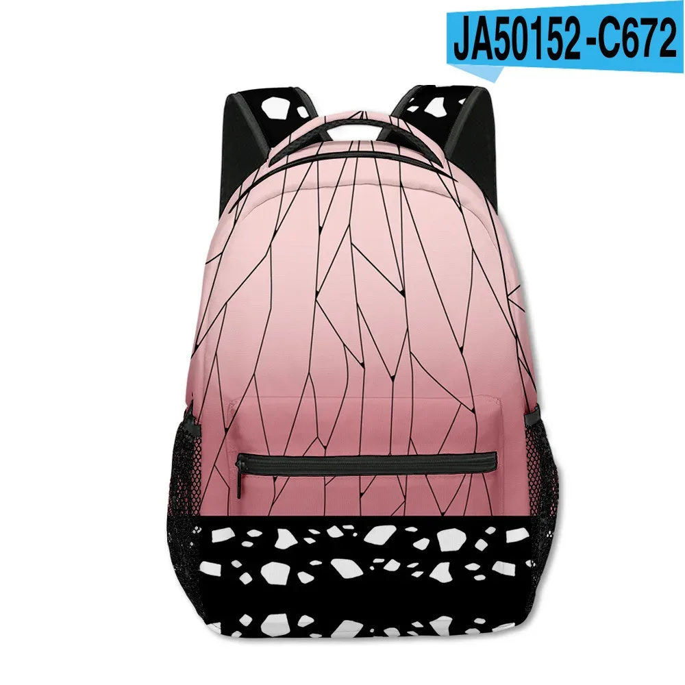 sac dos tissu oxford uni dessin animé géométrique multicouleurs triangles carreaux bandoulière arquée usage voyage
