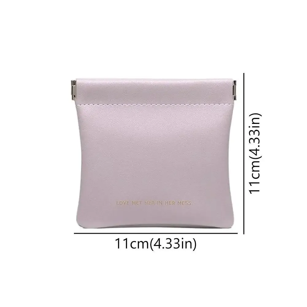 nouveau sac de rangement portable en pu, disponible en 2 tailles, avec fermeture automatique, idéal pour ranger des écouteurs filaires, des rouges à lèvres et de petits accessoires.