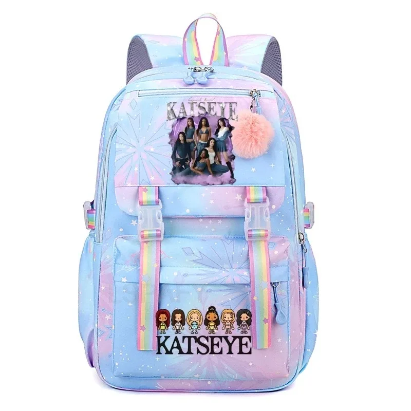 sac à dos kpop katseye pour femmes, sacs d'école multifonctionnels de grande capacité, sac à dos pour adolescents et étudiants, sac de voyage pour fans de mode