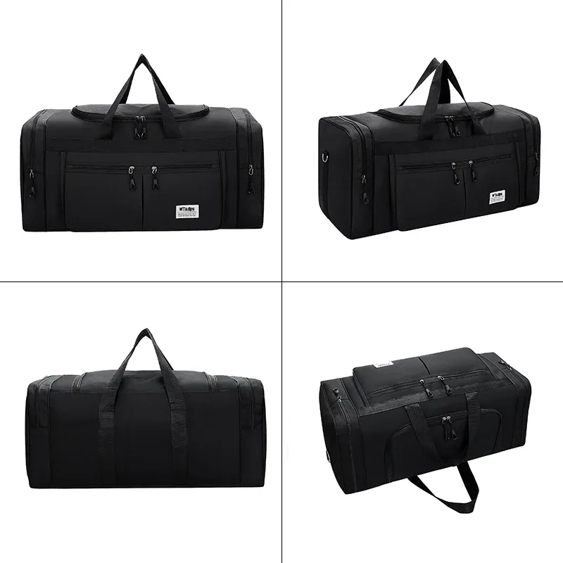 sac de voyage portable grande capacité, sac à main étanche en nylon, sac à bandoulière décontracté pour l'extérieur, logo personnalisé avec nom imprimé