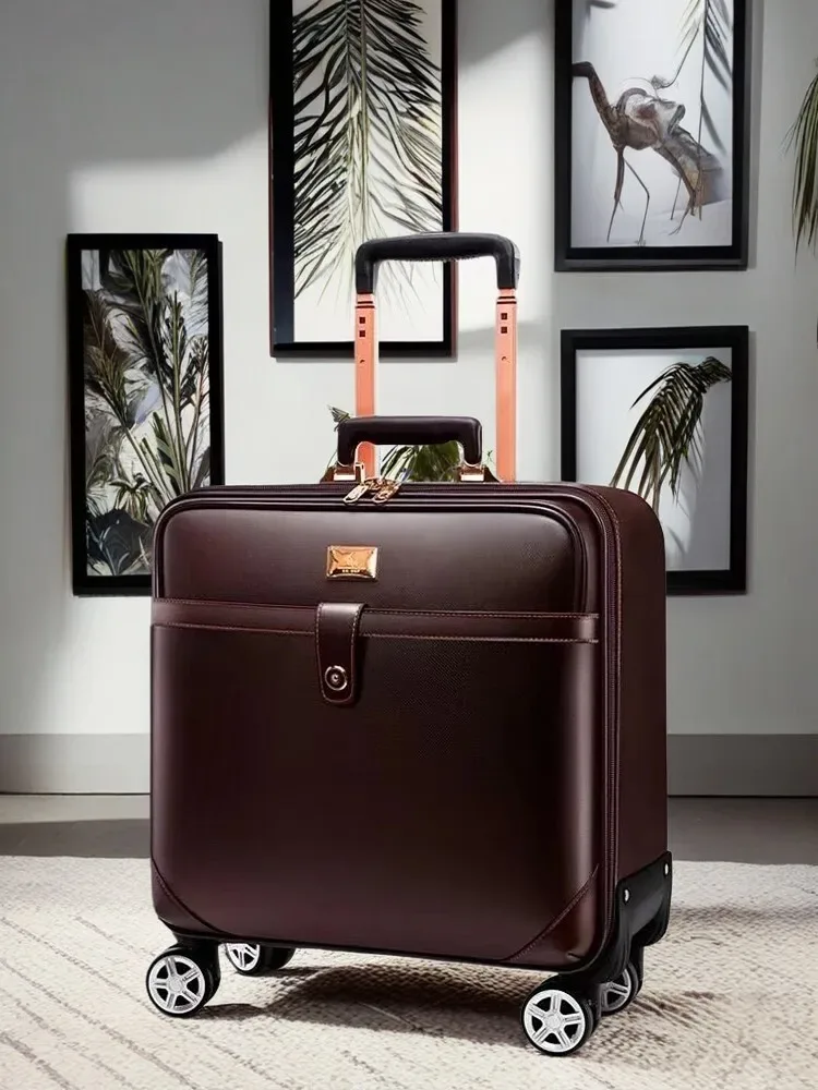  ÉTUI pour sac à dos en cuir PU, étui pour ordinateur portable de voyage d'affaires avec roues universelles, bagage à roulettes multifonctionnel