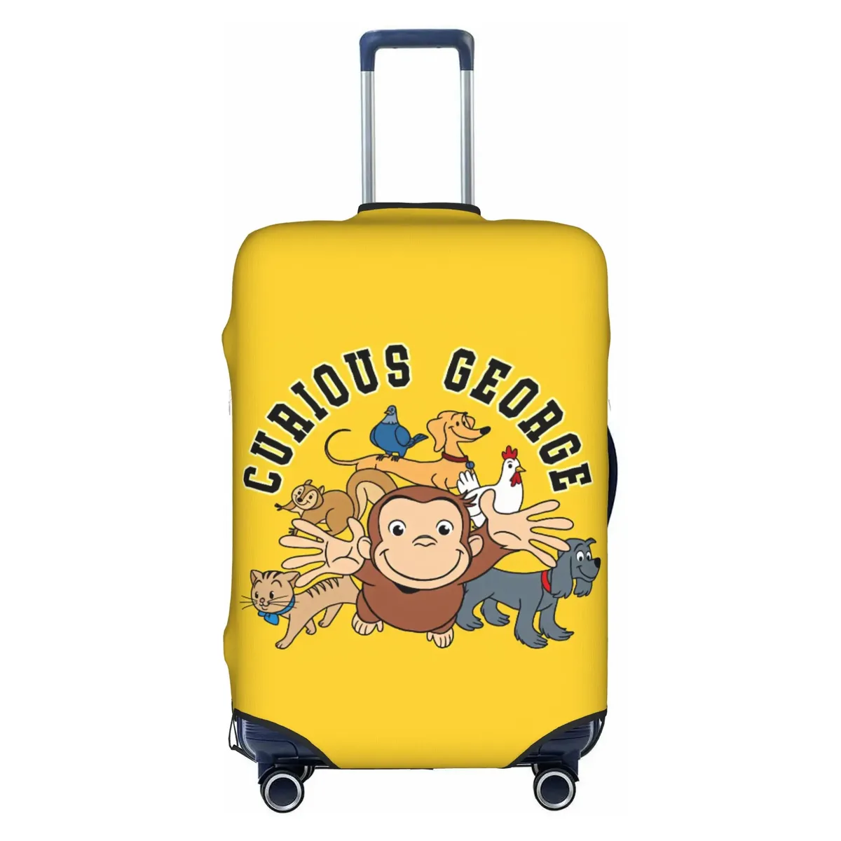 housse de valise anti-poussière, motif dessin animé curious george funny tv monkey anime, protection pour bagages de 18 à 32 pouces