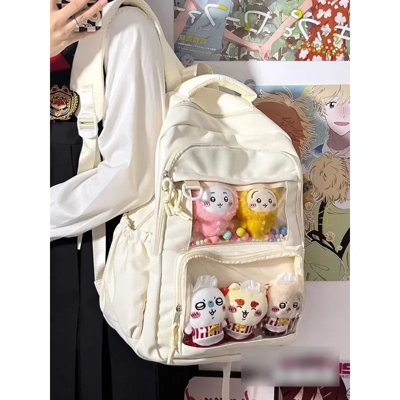 sac à dos de grande capacité pour femmes, style collège simple japonais, cartable d'étudiant, sac à dos d'ordinateur, sac ita pour fille douce et mignonne