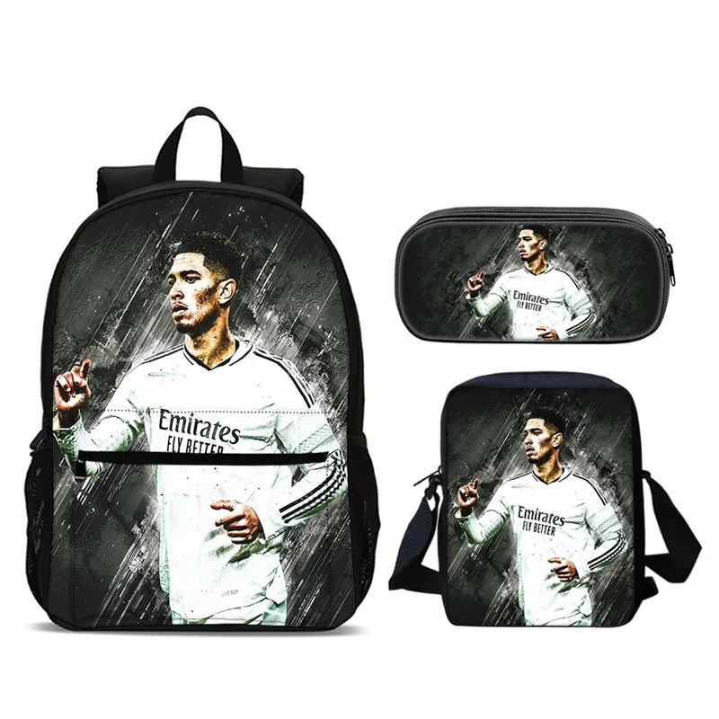sac dos nylon noirs images football couleurs dynamiques pochette crayons petit sacoche grand sacoche école voyage unisexe