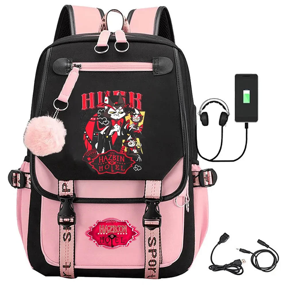 anime hazbin hôtel husk impression sac à dos femmes filles mode voyage réglable épaule grande capacité sacs à dos