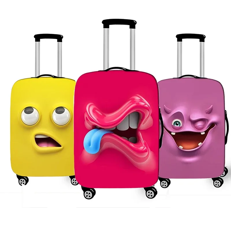 juste de bagage élastique pour voyage, housse anti-poussière, housse de protection, étui à bagages, housse de valise, expression amusante, 18-32