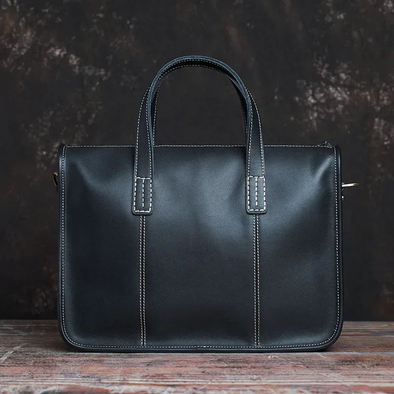 nupugoo – serviette d'affaires en cuir véritable pour hommes, sac à main décontracté de bonne qualité, sac à bandoulière original pour ordinateur portable de 14 pouces, sac de bureau