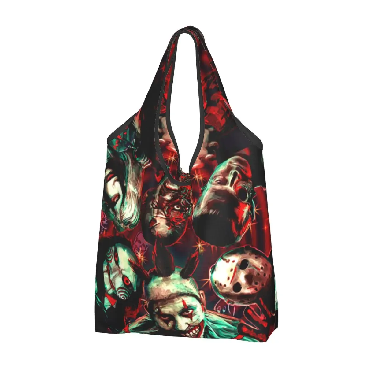 sac à provisions réutilisable personnalisé pour femme, sac fourre-tout portable, sacs d'épicerie, halloween, film d'horreur, rick