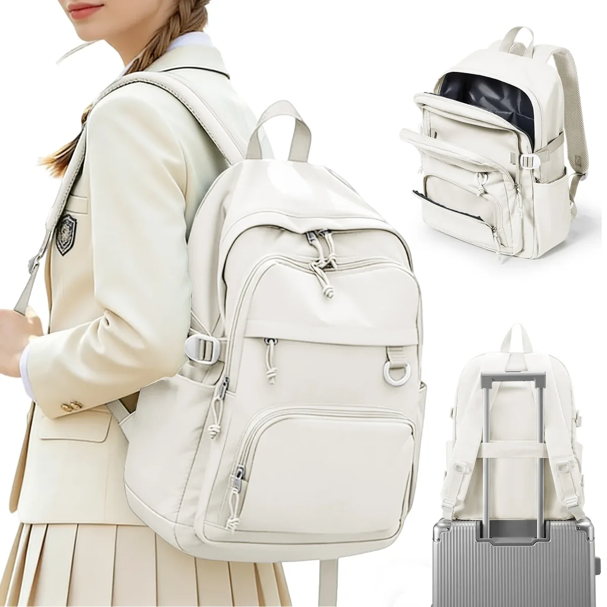sac à dos pour étudiants du collège et du lycée, sac à dos scolaire de grande capacité pour garçons et filles, sac souple pour ordinateur portable pour voyages en plein air
