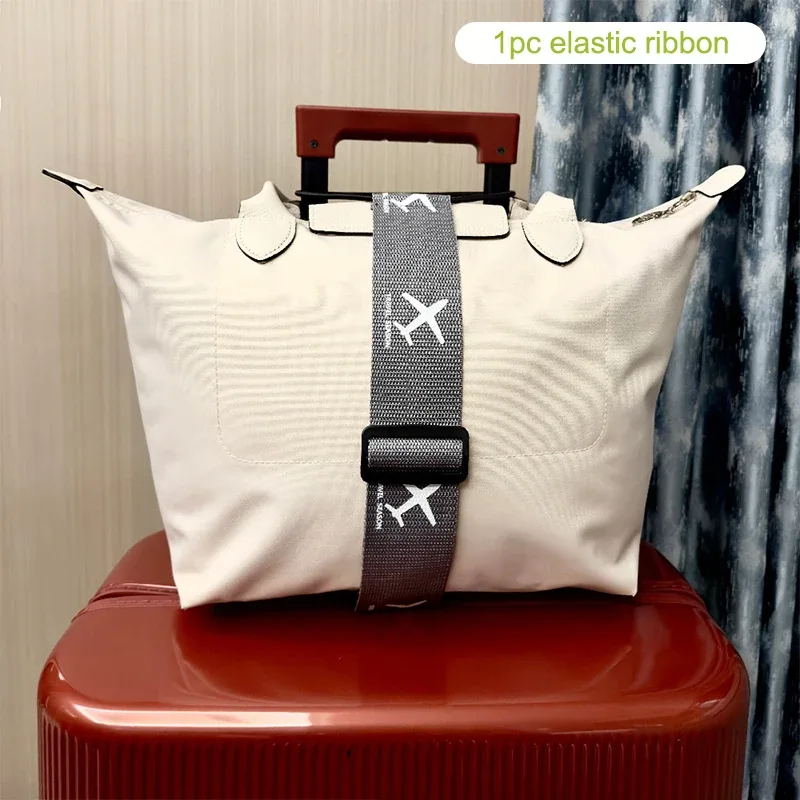 sangle de suspension fixe solide et résistante à l'usure, corde élastique pour bagages, ceinture de liaison imprimée à motif d'avion, ceinture de liaison pour valise