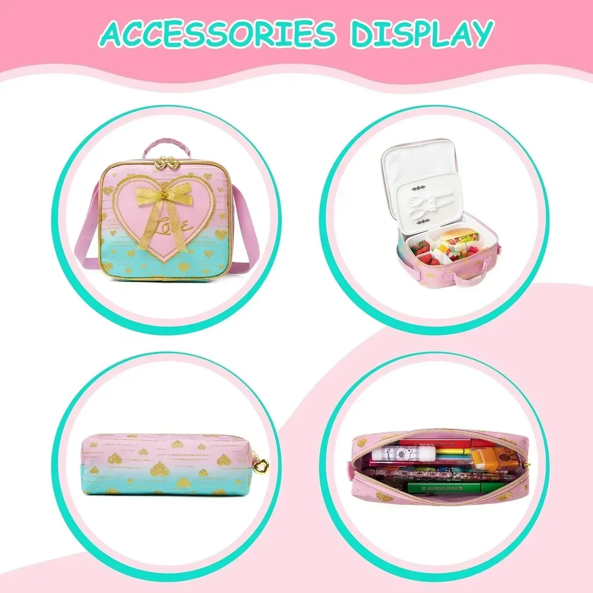 sacs d'école à roulettes pour filles, 3 pièces, sac à dos étanche pour enfants avec roulettes, chariot d'école primaire, sac de livre à bagages