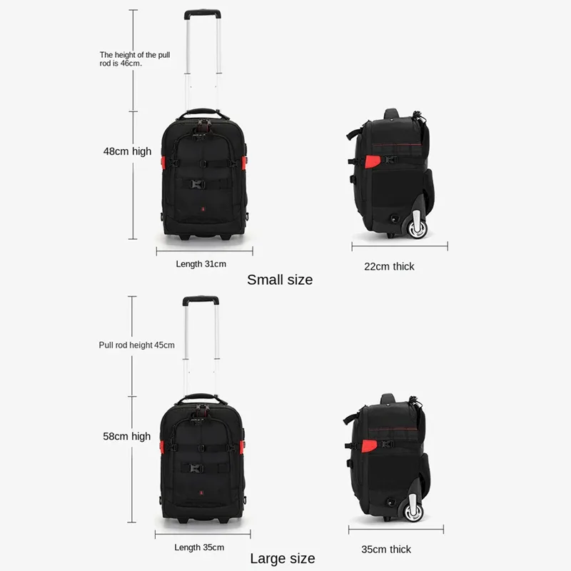 sac à dos professionnel pour appareil photo sr, valise de voyage trolley, photographie, vidéo, photo, appareil photo numérique, bagages