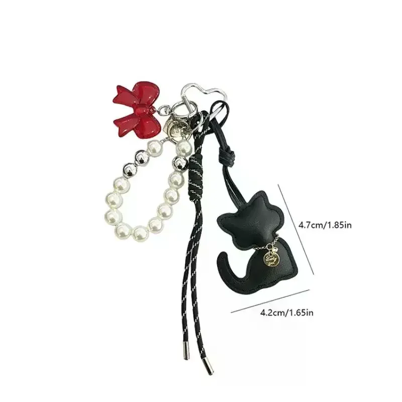 porte-clés chat noir mignon, breloque de sac, pendentif, accessoire portable pour adolescents et femmes, idéal pour fêtes, cadeau, usage quotidien, décoration de sac à dos