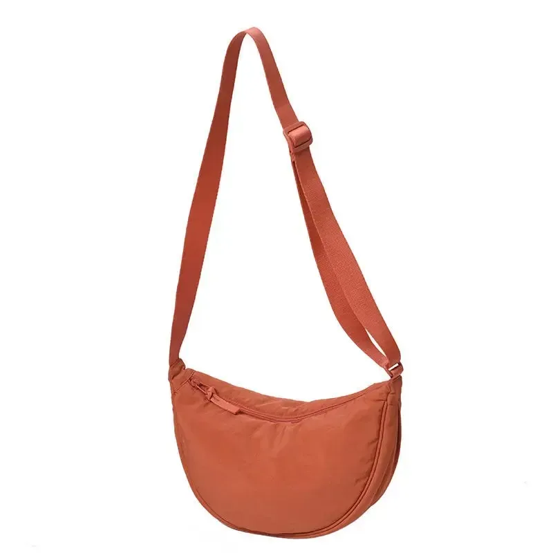 sac à bandoulière en nylon grande capacité pour femme, style décontracté, couleur unie, idéal pour les voyages et les trajets quotidiens, design simple