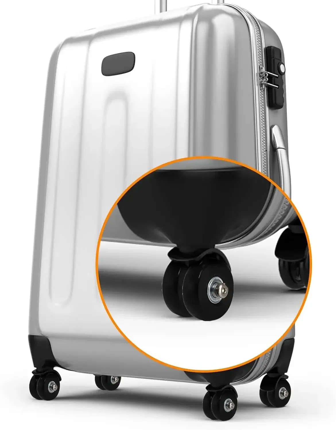 roues de remplacement de valise à bagages, kits de réparation de roulements de roulettes en pu 50x18mm, roues de remplacement d'étagère pour bagages 4/2 pièces
