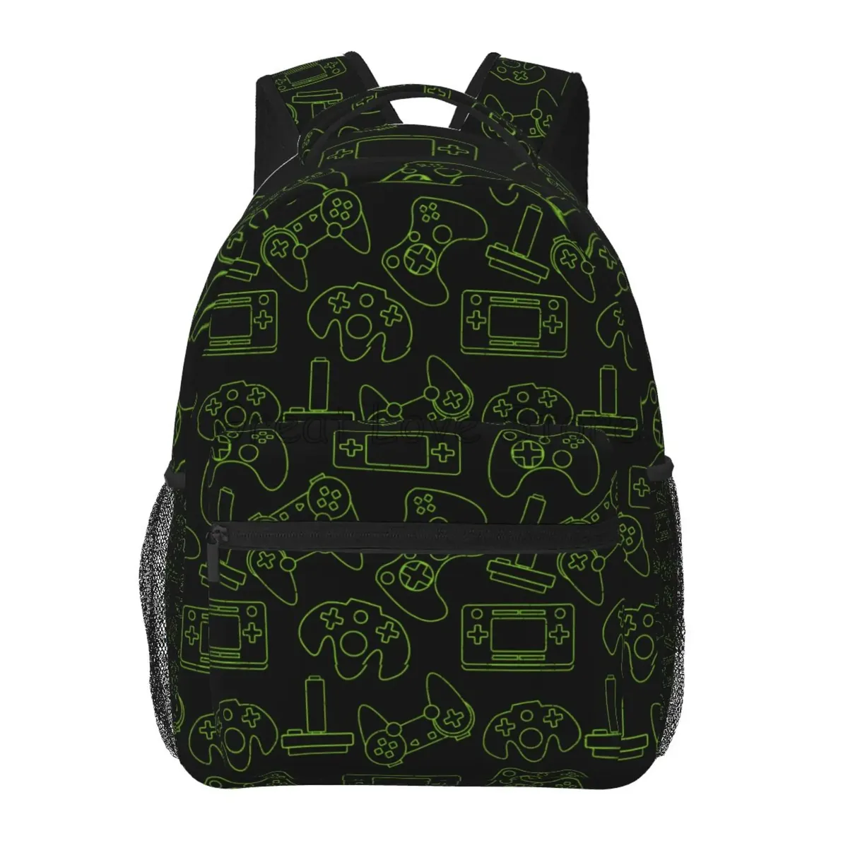 sac dos toile noir motif jeux vidéo multicolore fermeture éclair 20 35 litres polyester polyvalent voyage école week end vacances randonnée camping
