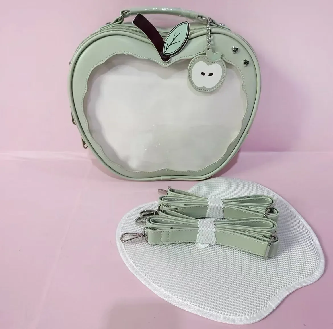sac à dos pvc style y2k 2026 pour étudiantes, sac à dos unique en forme de pomme, sac à dos de voyage