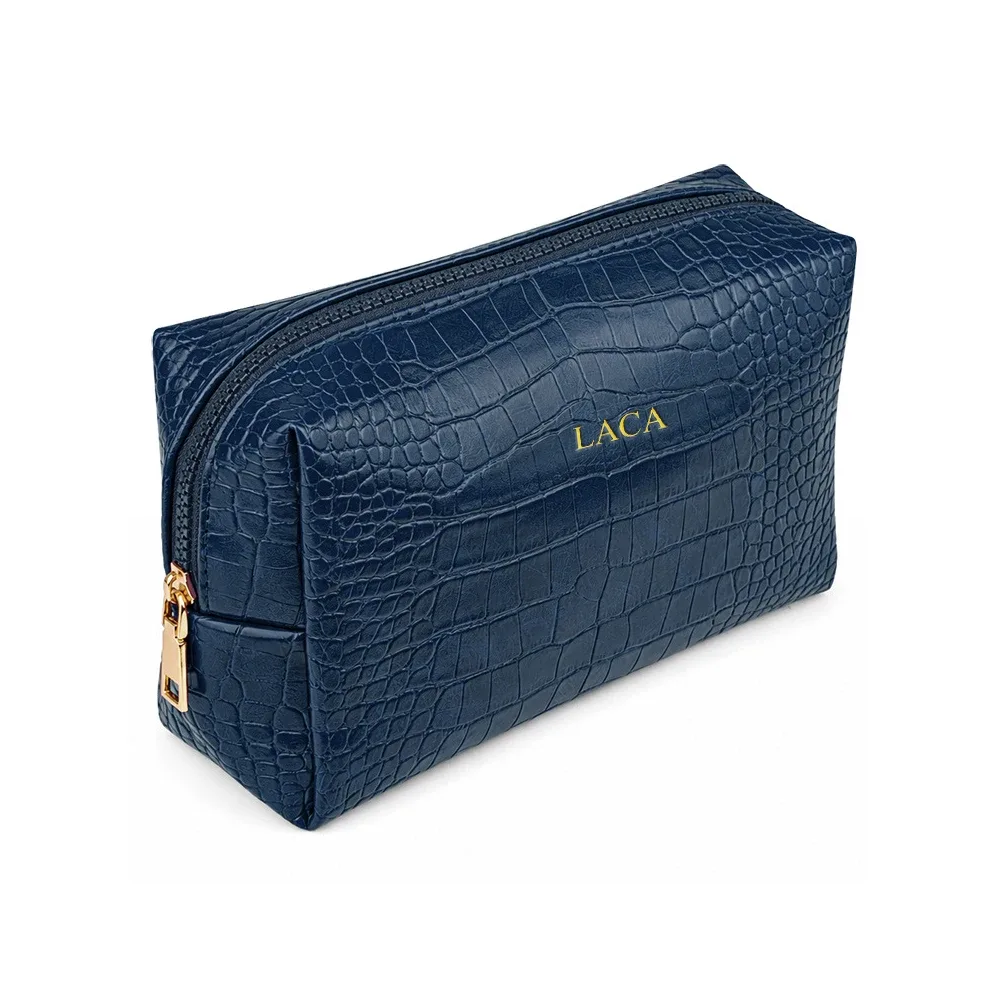 sac de maquillage en pu personnalisé 'motif crocodile', grande capacité, sac à main pour femmes, sac de voyage et de maquillage pour hommes