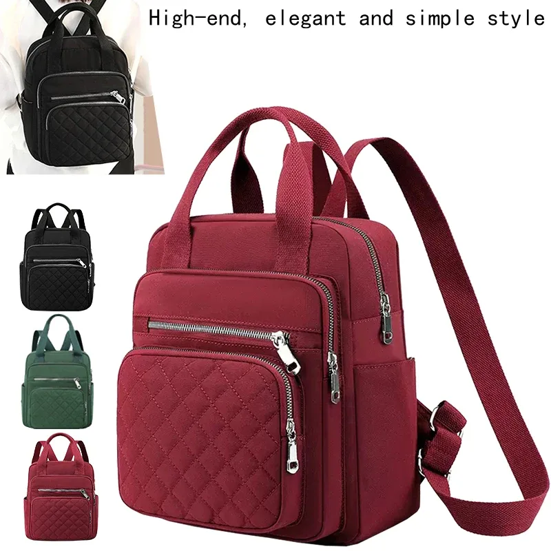 sac à dos matelassé polyvalent pour femme, design compact et tendance, multi-compartiments pratiques pour les courts séjours du week-end