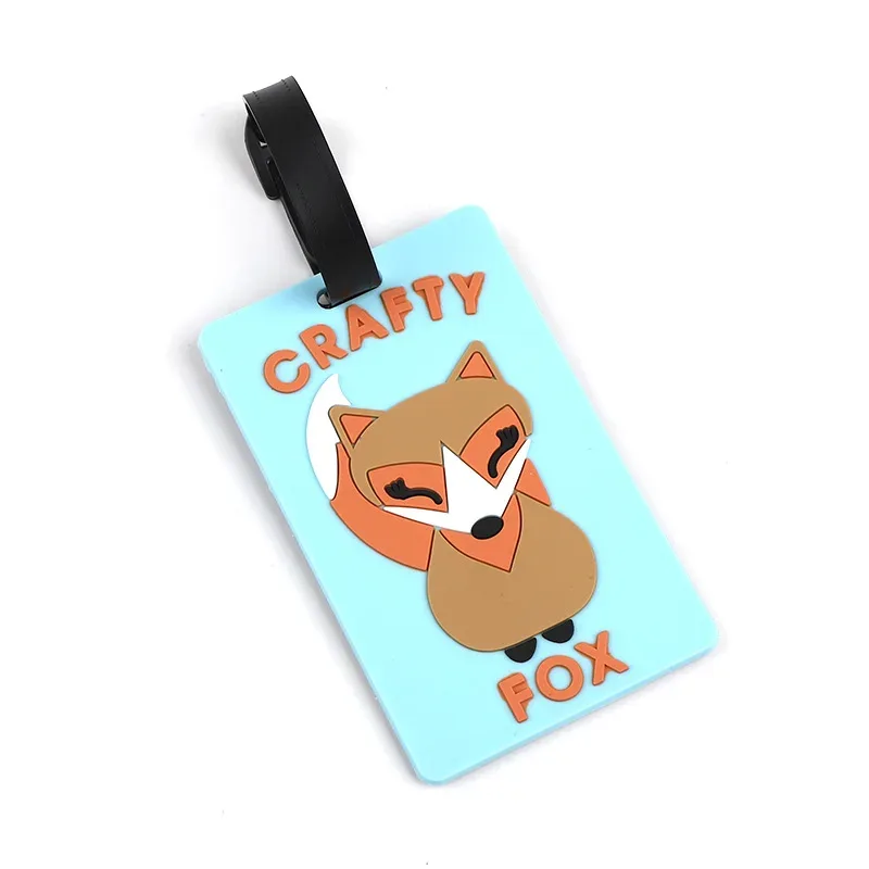 étiquette de bagage en pvc avec animaux de dessin animé, 1 pièce, pour femmes et hommes, accessoires de voyage de vacances, étiquettes de valise, nom, identification, adresse, étiquettes de bagage de voyage