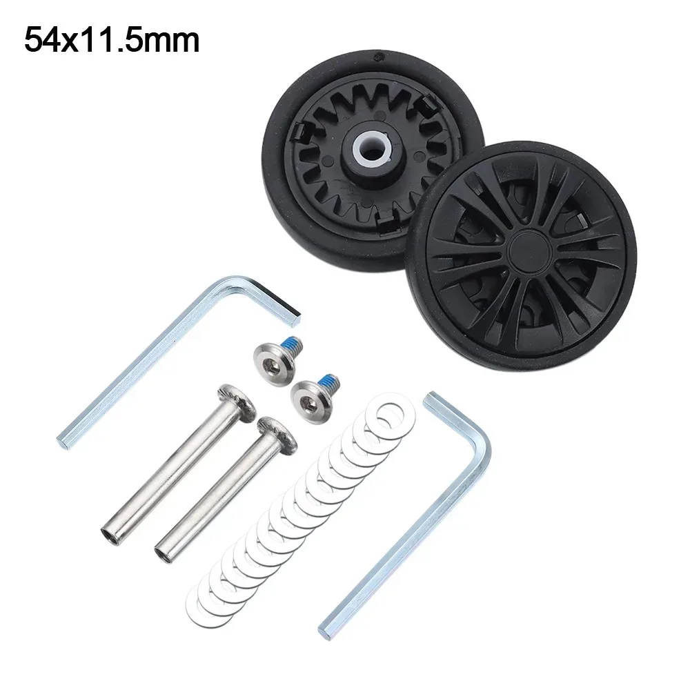 roues de valise de remplacement, 2 pièces, résistantes à l'usure avec vis, roues de bagages de voyage, roulettes silencieuses, kit de réparation d'essieux