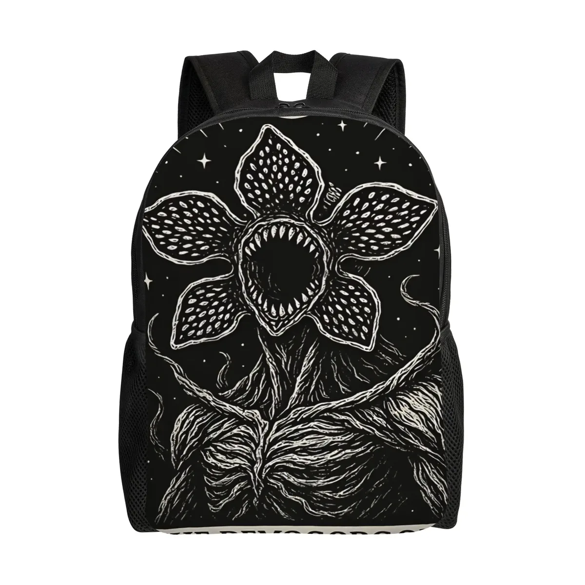 sac à dos demogorgon starry night style strangering, sacs à dos de randonnée pour femmes et hommes, sacs d'école esthétiques, sac à dos léger au design original