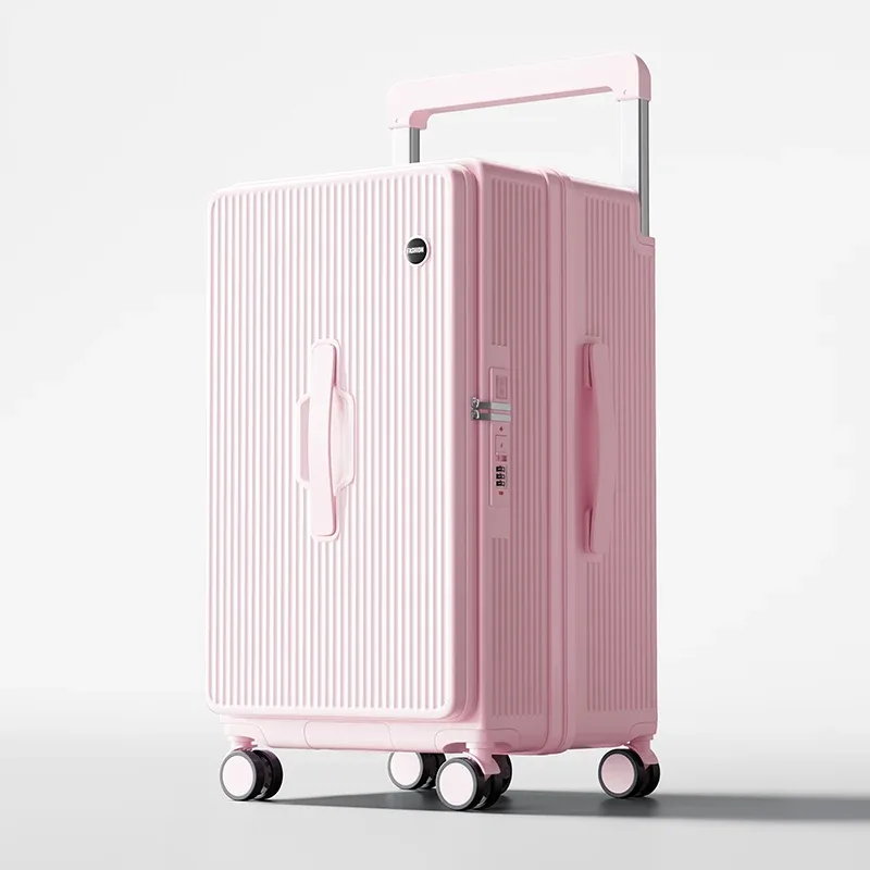 valise bagage roulante pc violet gris design moderne transport voyage capacité grande roues toupies poignée traction large compacte
