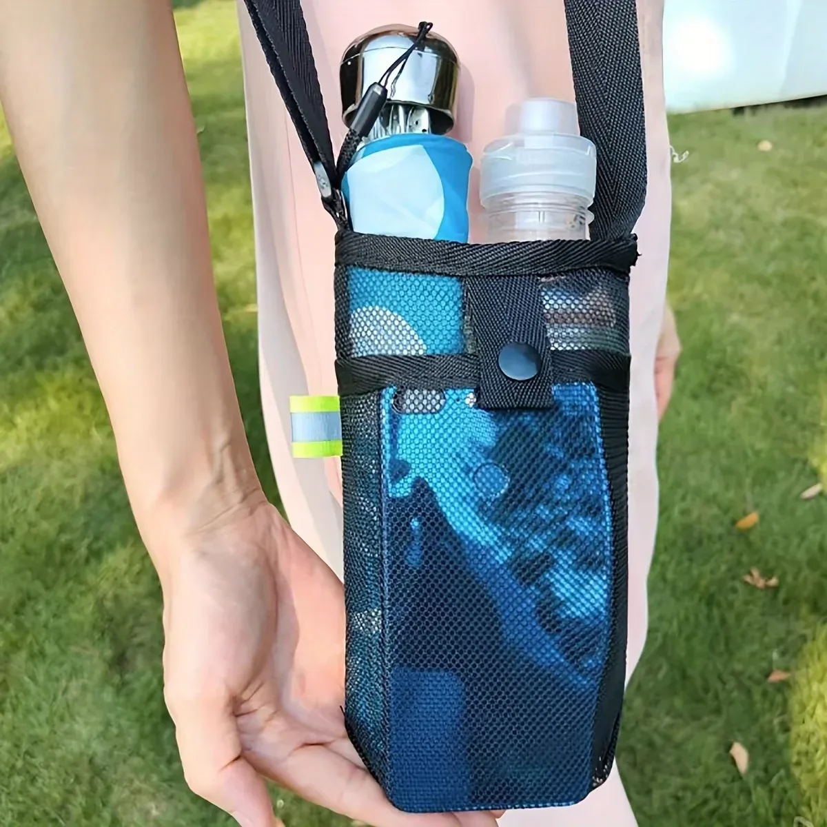 Sac de rangement noir en filet pour extérieur, housse de protection pour gobelet d'eau, couverture universelle pour bouilloire à thé au lait, thermos, pièce unique