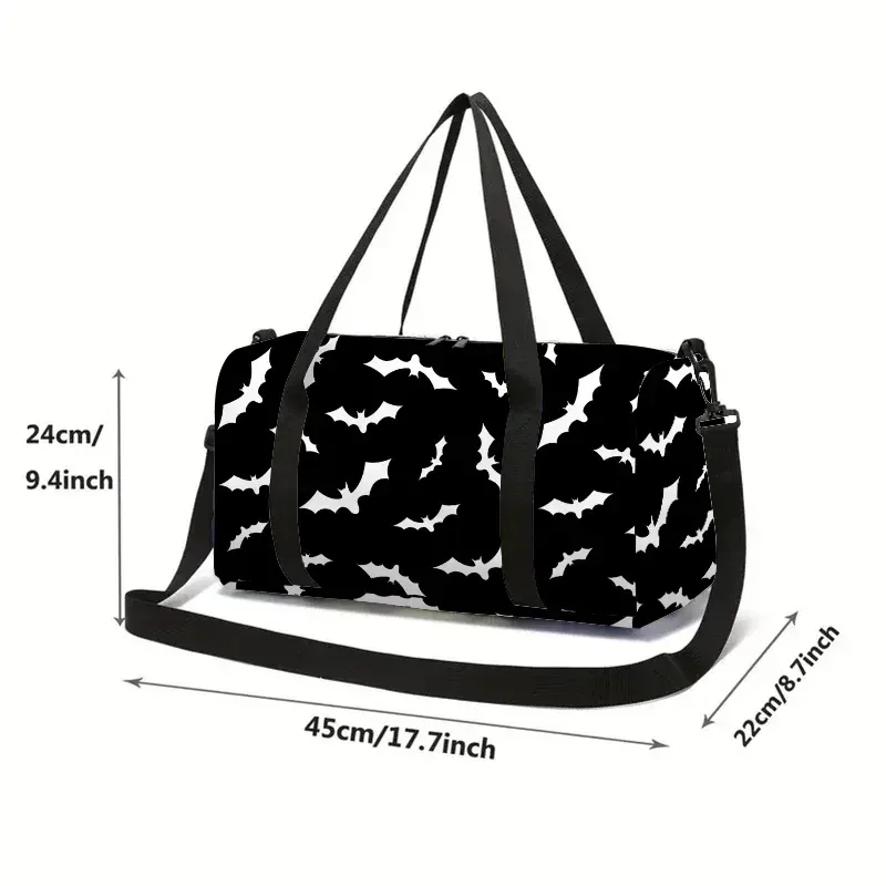 sac de voyage blanc et noir grande capacité pour garçons et filles, meilleurs cadeaux, sacs de voyage plats 2d à motif de dessin animé, sacs à main pour enfants