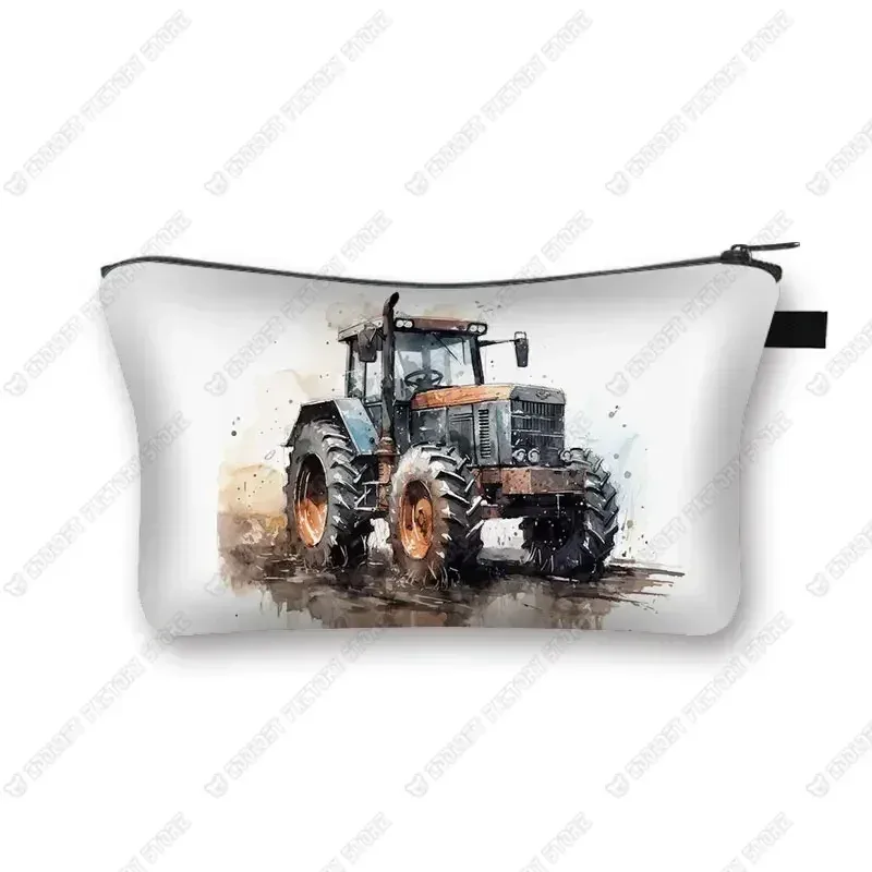 trousse de maquillage de ferme pour femme, jeu avec le tracteur, boîte de maquillage, stockage de poudres, portefeuille pour femme, étui cosmétique, récolte