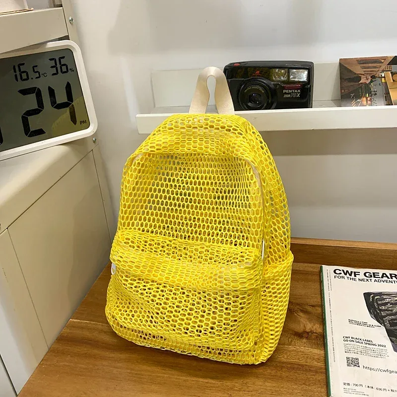 nouveautés petit sac à dos en maille sacs femmes mode couleur unie sacs à dos femmes voyage simple plage étudiant école sacs à dos