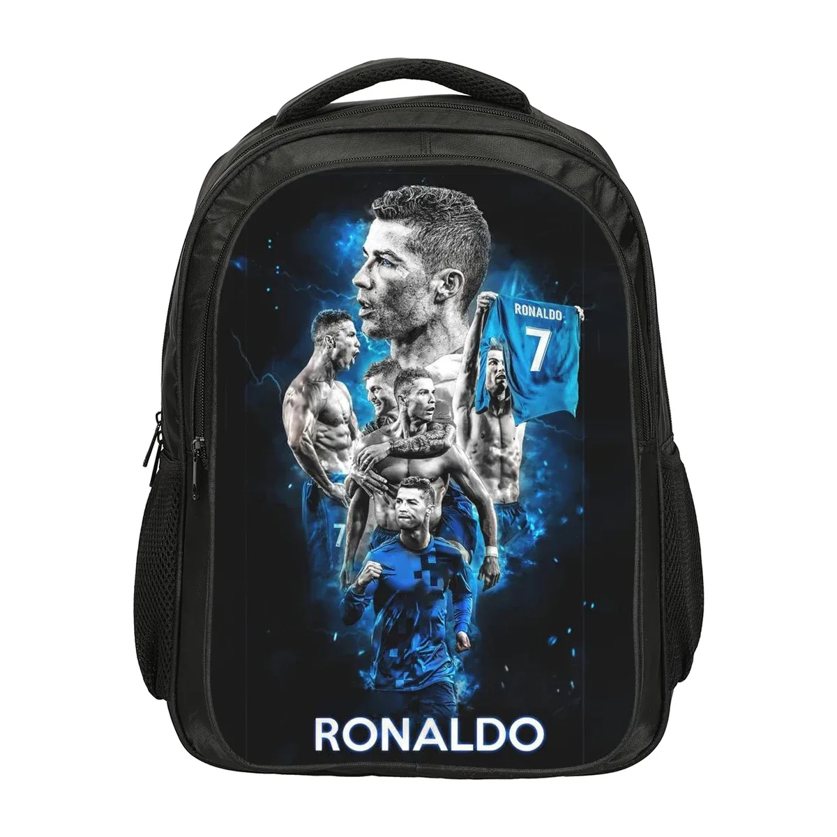 sac à dos double couche ronaldo cr football star, sacs d'école, sac à dos de sport, sac à dos de voyage de grande capacité