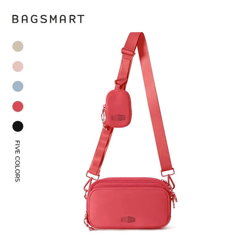 bagsmart sac à bandoulière pour femme sac à bandoulière décontracté d'entraînement portefeuilles mains libres sac de ceinture grande capacité sacs banane d'extérieur pour hommes
