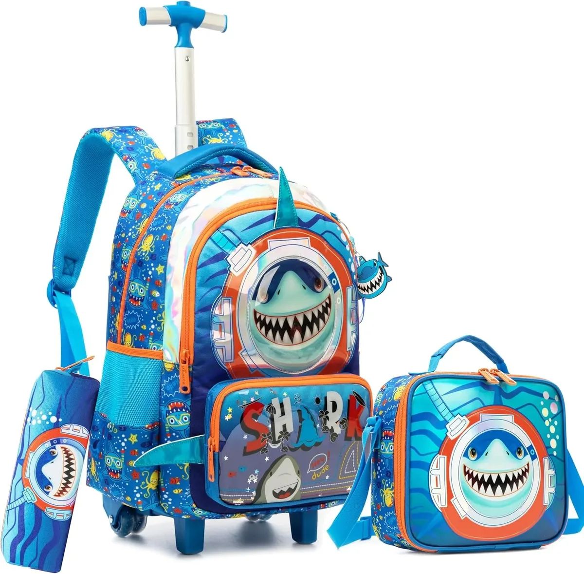 sac à dos roulant pour filles, valise de voyage pour enfants avec roulettes, bagage à main avec animaux mignons pour élèves du primaire, sac à roulettes pour enfants