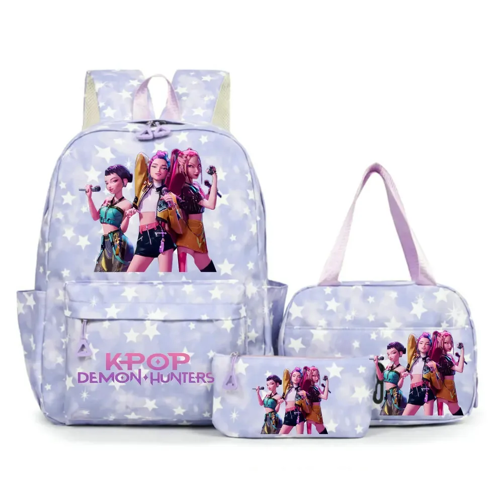 sacs à dos kpop demon hunters pour étudiants, sacs d'école pour adolescents, hommes et femmes, sac fourre-tout, pochette, sacs à dos en nylon pour voyage
