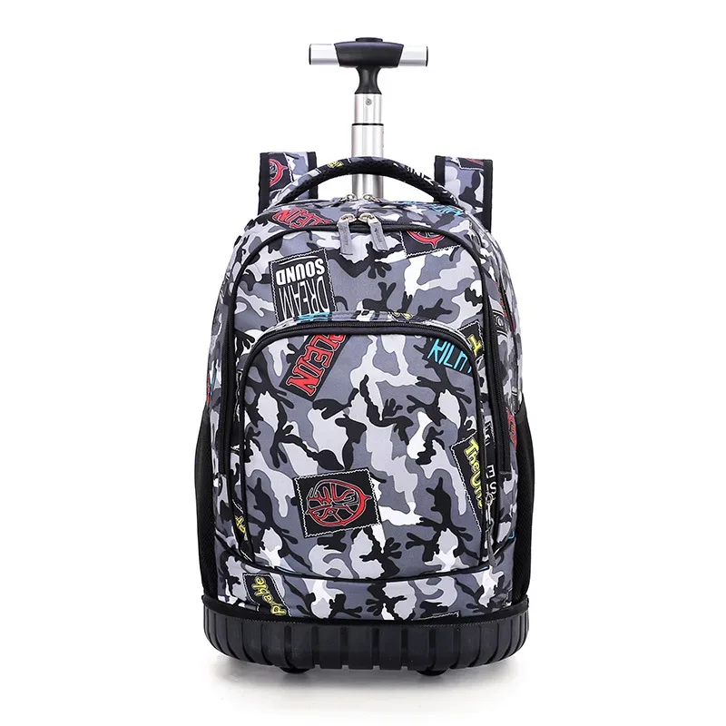 sac dos oxford cloth motifs animaux rose violet bleu format rectangulaire roulettes fixes usage école voyage