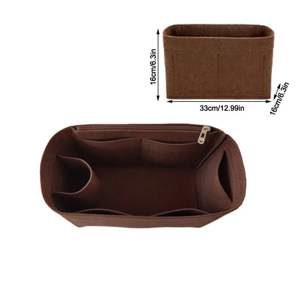 sac d'insertion en feutre grande capacité avec fermeture éclair, organisateur de sac à main multi-poches, sac intérieur doublé pour lv speedy25/30/35/gentlewoman