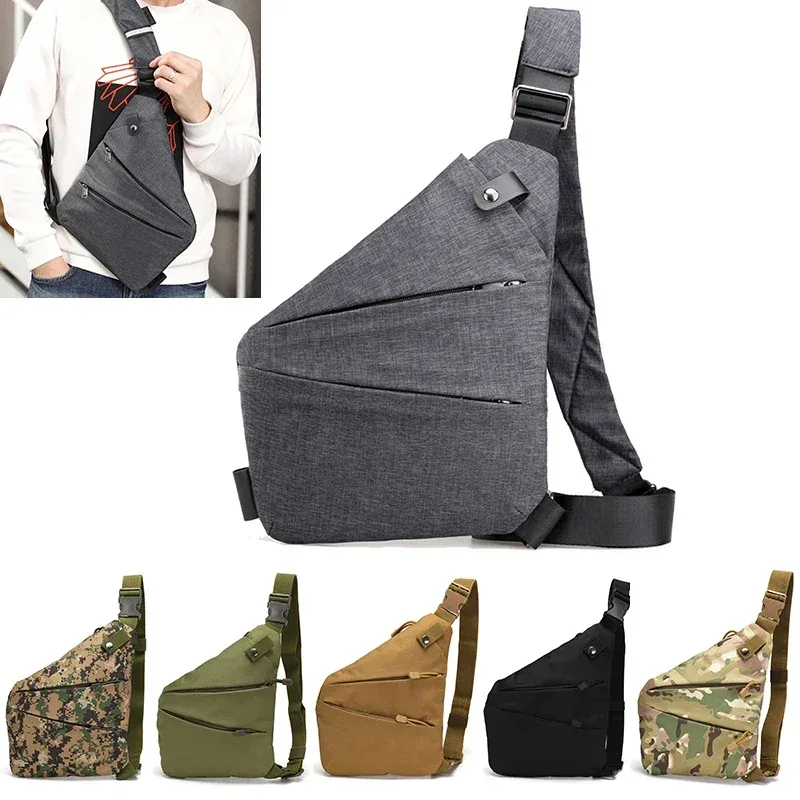 dienqi anti-vol hommes sac de poitrine étanche poitrine pack voyage poche personnelle tactique mâle sac à bandoulière poitrine sac à bandoulière pauch