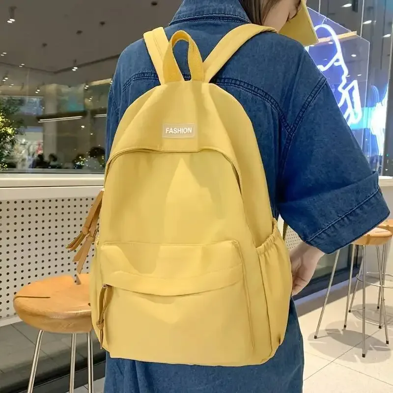 sac à dos simple de couleur unie, nouvelle mode, version coréenne, style ins pour collégiens et lycéens, 2025
